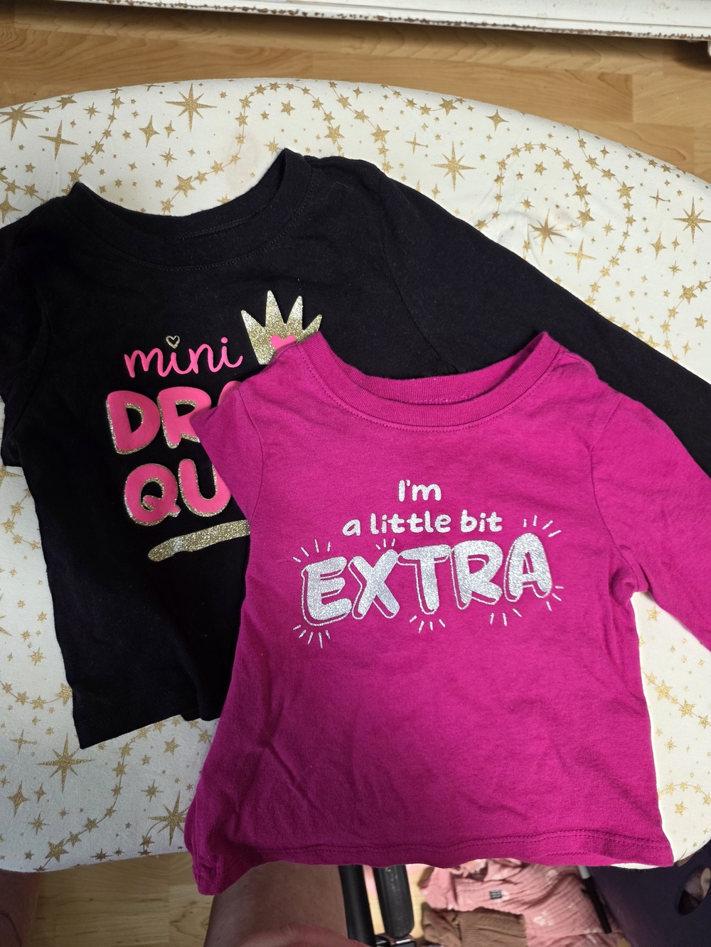 Fuchsia 'I'm a Little Bit Extra' And Mini Drama Long-Sleeve Top